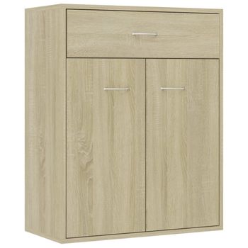 Aparador De Madera Contrachapada Color Roble Sonoma 60x30x75 Cm Vidaxl