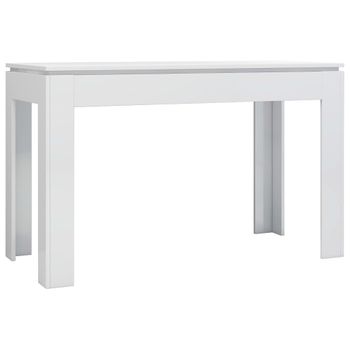 Mesa De Comedor De Aglomerado Blanco Brillante 120x60x76 Cm Vidaxl