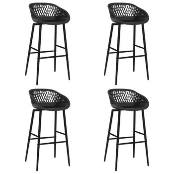 Taburetes De Cocina 4 Unidades Negro Vidaxl