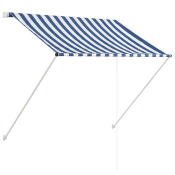 Toldo Retráctil Azul Y Blanco 100x150 Cm Vidaxl