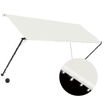 Toldo Retráctil Con Led Color Crema 250x150 Cm Vidaxl