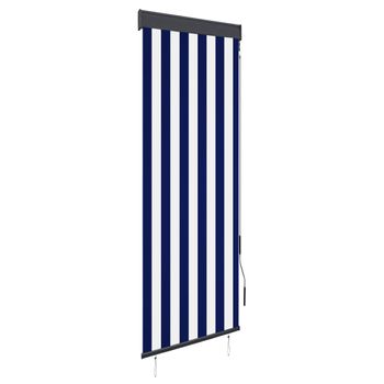 Estor Enrollable De Exterior Azul Y Blanco 60x250 Cm Vidaxl