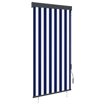 Estor Enrollable De Exterior Azul Y Blanco 80x250 Cm Vidaxl