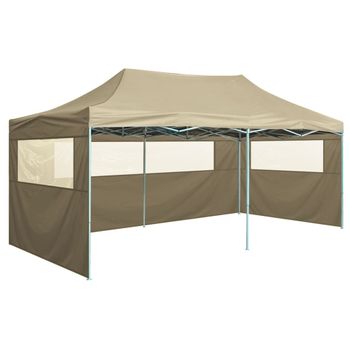 Carpa Plegable Profesional Con 4 Paredes Acero Color Crema 3x6m Vidaxl