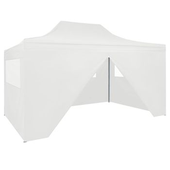 Carpa Plegable Para Celebraciones Con 4 Paredes Blanco 3x4,5 M Vidaxl