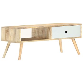 Mesa De Centro De Madera Maciza De Mango 90x50x40 Cm Vidaxl