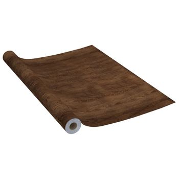 Láminas Autoadhesivas Para Muebles Pvc Roble Oscuro 500x90 Cm Vidaxl