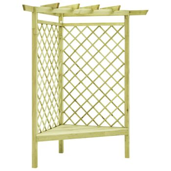 Pérgola Esquina Y Asiento Madera Pino Impregnada 130x130x197 Cm Vidaxl