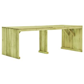 Mesa De Jardín Madera De Pino Impregnada 220x101,5x80 Cm Vidaxl