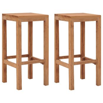 2 Taburetes De Cocina De Madera Acero Homcom 32,5x32,5x65 Cm-natural con  Ofertas en Carrefour