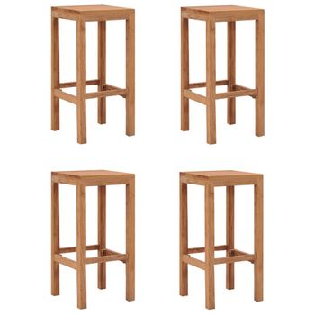 Taburetes De Cocina 4 Unidades Madera Maciza De Teca Vidaxl