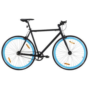 Bicicleta De Piñón Fijo Negro Y Azul 700c 51 Cm Vidaxl