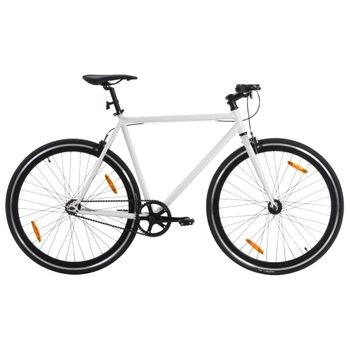 Bicicleta De Piñón Fijo Blanco Y Negro 700c 51 Cm Vidaxl