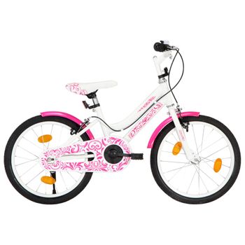Bicicleta Para Niños 18 Pulgadas Rosa Y Blanco Vidaxl