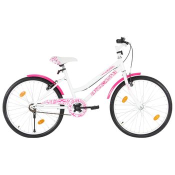 Bicicleta Para Niños 24 Pulgadas Rosa Y Blanco Vidaxl