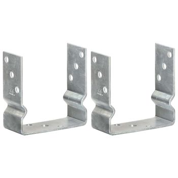 Anclajes De Valla 2 Uds Acero Galvanizado Plateado 14x6x15 Cm