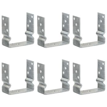 Anclajes De Valla 6 Uds Acero Galvanizado Plateado 14x6x15 Cm