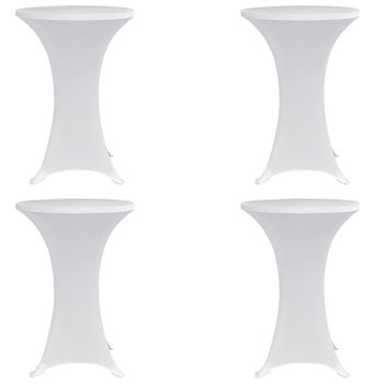 Mantel Elástico Para Mesa Alta 4 Unidades Blanco Ø60 Cm Vidaxl