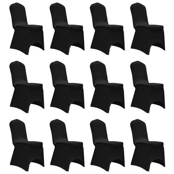 Funda De Silla Elástica 12 Unidades Negra Vidaxl