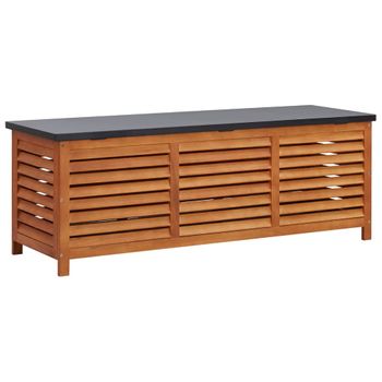 Caja De Almacenaje Jardín Madera Maciza Eucalipto 150x50x55 Cm Vidaxl