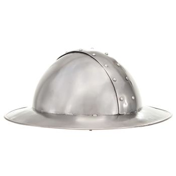 Réplica De Casco De Caballero Medieval Antiguo Larp Acero Plata Vidaxl