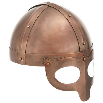 Réplica De Casco Vikingo Antiguo Larp Acero Cobre Vidaxl