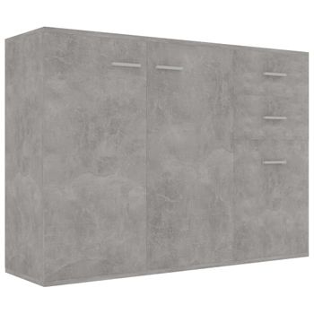 Aparador De Madera Contrachapada Gris Hormigón 105x30x75 Cm Vidaxl