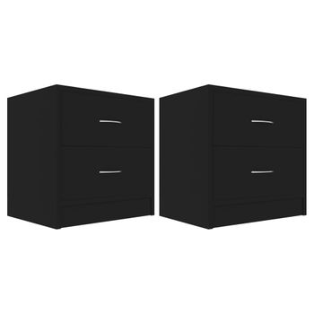 Mesitas De Noche 2 Uds Madera Contrachapada Negro 40x30x40 Cm Vidaxl