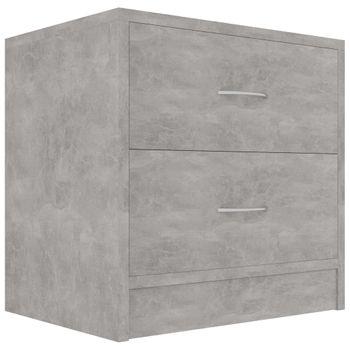 Mesita De Noche Madera Contrachapada Gris Hormigón 40x30x40 Cm Vidaxl