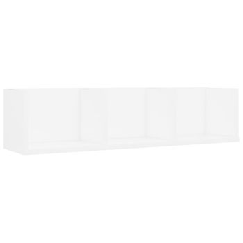 Estante De Pared Para Cd Madera Contrachapada Blanco 75x18x18cm Vidaxl