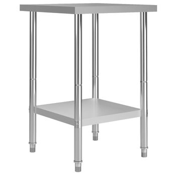 Mesa de trabajo de cocina con estante acero inox 120x60x120cm