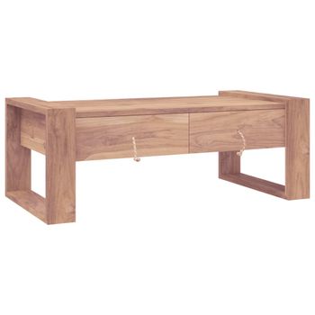 Mesa De Centro De Madera Maciza De Teca 110x60x40 Cm Vidaxl