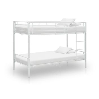 Cama Litera De Metal Blanca 90x200 Cm Vidaxl