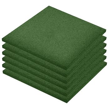 Losetas De Goma Protección De Caídas 6 Unidades Verde 50x50x3cm Vidaxl