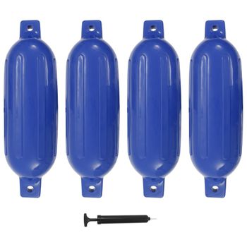 Parachoques Para Barco 4 Unidades Pvc Azul 58,5x16,5 Cm Vidaxl