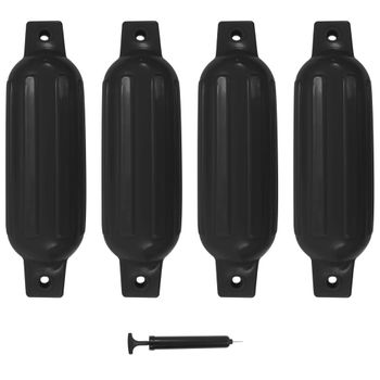 Parachoques Para Barco 4 Unidades Pvc Negro 41x11,5 Cm Vidaxl