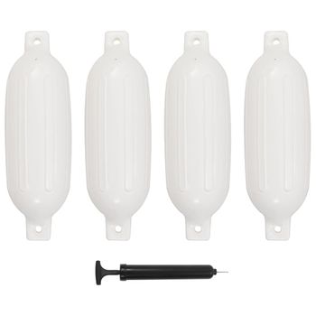 Parachoques Para Barco 4 Unidades Pvc Blanco 58,5x16,5 Cm Vidaxl