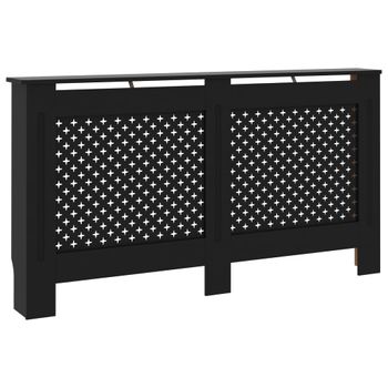 Cubierta Para Radiador Mdf Negro 152x19x81,5 Cm Vidaxl