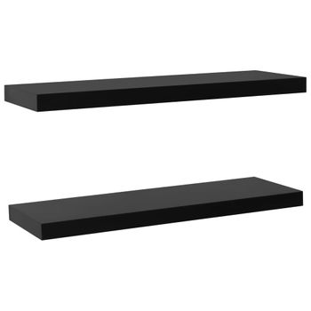 Estantes Flotantes De Pared 2 Unidades Negro 100x20x3,8 Cm Vidaxl