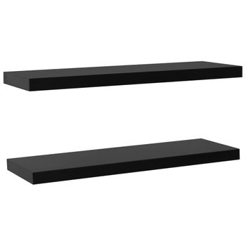 Estantes Flotantes De Pared 2 Unidades Negro 120x20x3,8 Cm Vidaxl