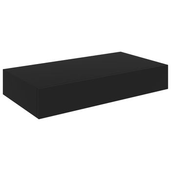 [en.casa] Estante con cajón para Pared 40 x 35 x 31 cm Balda Flotante  Mesita de Noche Armario para Pared Compartimiento Cajonera Negro