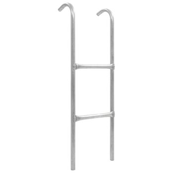 Escalera De Cama Elástica De 2 Peldaños Acero Plateado 102,6 Cm Vidaxl