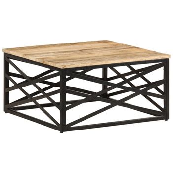 Mesa De Centro De Madera Maciza De Mango 68x68x35 Cm Vidaxl