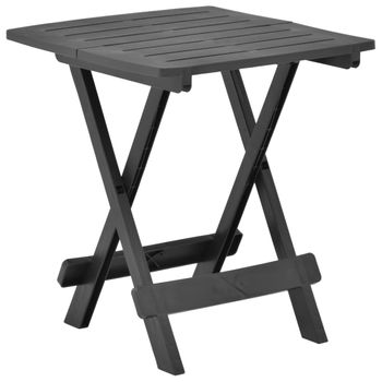 Mesa Plegable De Jardín Plástico Gris Antracita 45x43x50 Cm Vidaxl