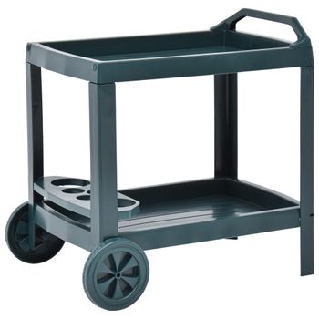 Carrito Auxiliar Con Ruedas Bauhaus Armazón Metálico Color Verde Oliva, 2  Bandejas,, con Ofertas en Carrefour