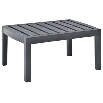 Mesa De Jardín De Plástico Gris Antracita 78x55x38 Cm Vidaxl