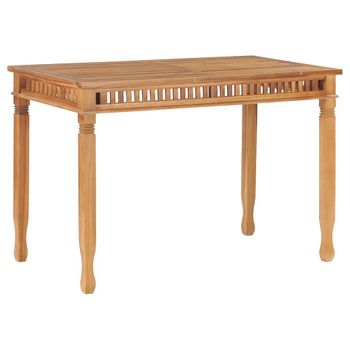 Mesa De Comedor De Jardín Madera Maciza De Teca 120x65x80 Cm Vidaxl