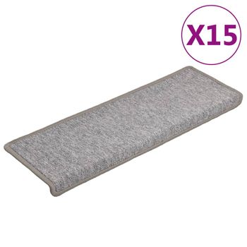 Alfombras De Peldaños De Escalera 15 Uds Gris Claro 65x21x4 Cm Vidaxl