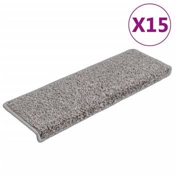 Alfombras De Peldaños De Escalera 15 Uds Gris 65x21x4 Cm Vidaxl