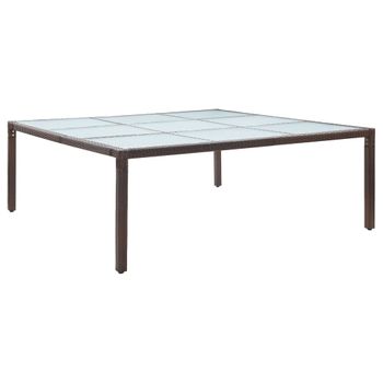 Mesa De Comedor De Jardín Ratán Sintético Marrón 200x200x74 Cm Vidaxl